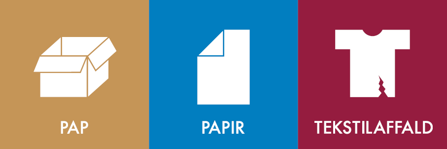 Visning af label der hører til Pap/Papir/Tekstilaffald (24x8 cm)
